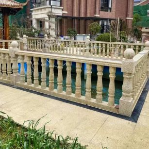 金昌黄金麻花岗岩石材栏杆，扶手，将军柱，花瓶柱