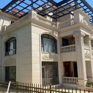 金昌 黄金麻花岗岩荔枝面别墅外墙干挂