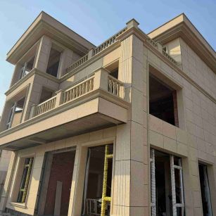 金昌 黄金麻花岗岩石材荔枝面外墙干挂效果展示