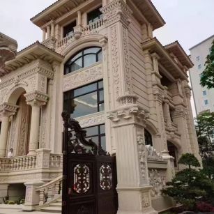 金昌 黄金麻花岗岩别墅外墙干挂效果展示