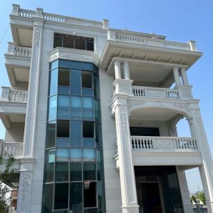 金昌 白麻花岗岩别墅外墙干挂效果展示