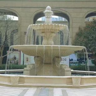 金昌 黄金麻花岗岩异型加工——户外庭院石雕流水喷泉