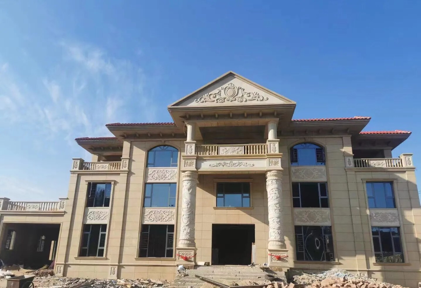 金昌 黄金麻花岗岩别墅外墙干挂