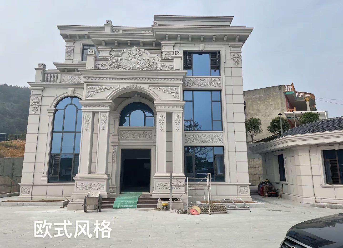 金昌 白麻花岗岩别墅外墙干挂