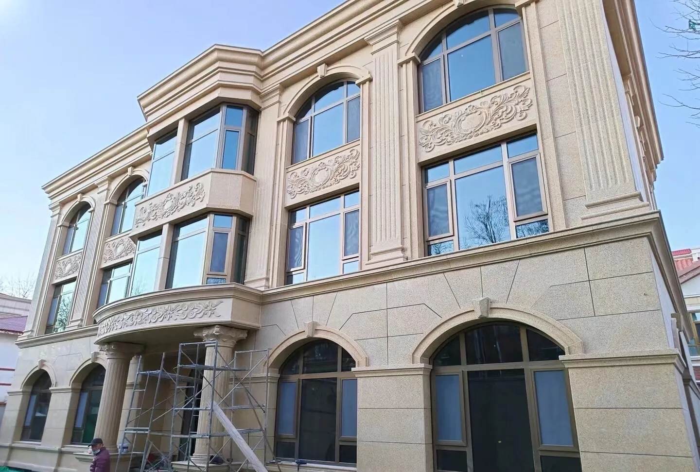 金昌 黄金麻花岗岩别墅外墙干挂