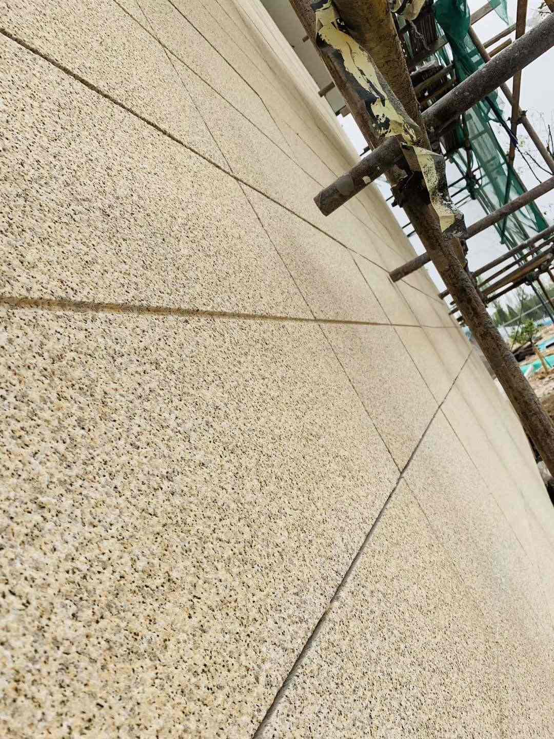 金昌 黄金麻花岗岩荔枝面外墙干挂石材效果示例